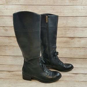 Tommy Hilfiger Knee High Boots Cap Toe Black 8